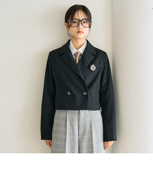 【卒服・セレモニー】エンブレムつきボレロジャケット