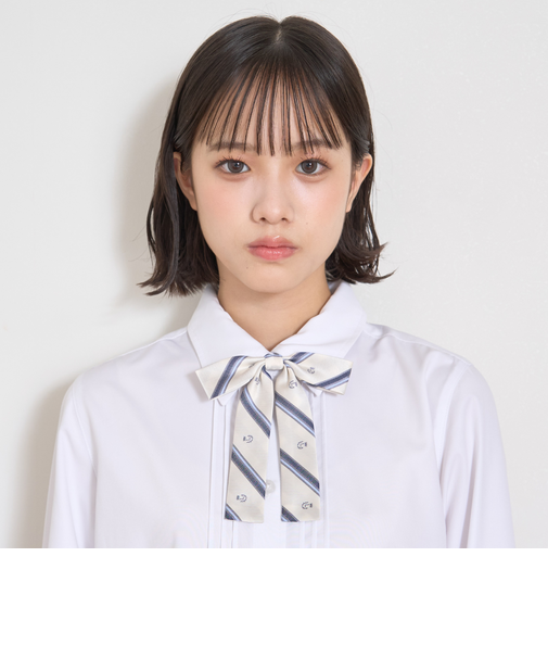 【卒服・セレモニー】レジメンタル柄細リボンタイ