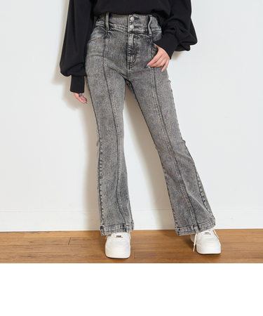【起毛】【ストレッチ】スタイルアップフレアデニム