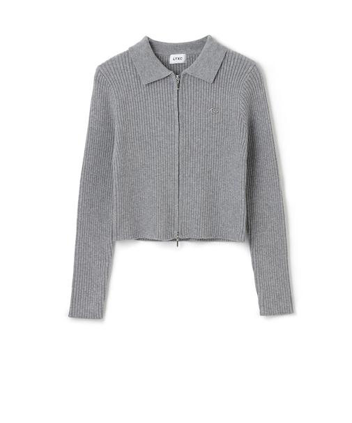 【LTXC】【洗える】リブWジップカーディガン