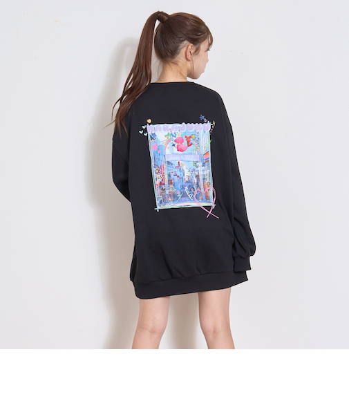 【裏起毛】フォトバックチュニックワンピース