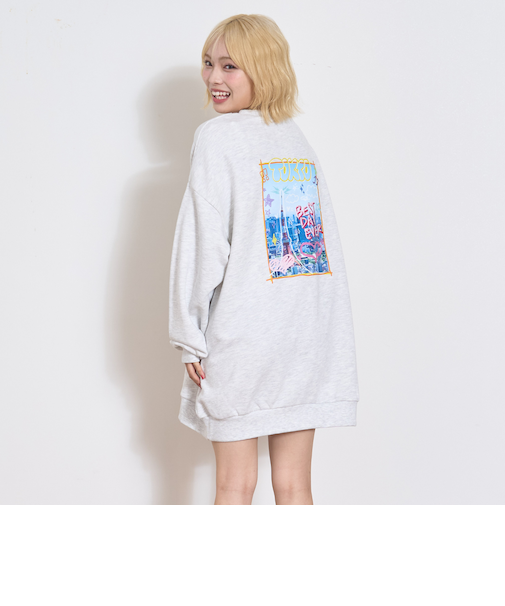 【裏起毛】フォトバックチュニックワンピース