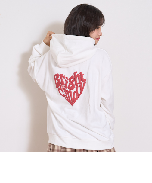 【秒かわトップス】【LTXC】ハート発泡パーカ