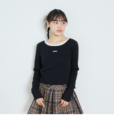 ドロストクロップドテレコ長袖T