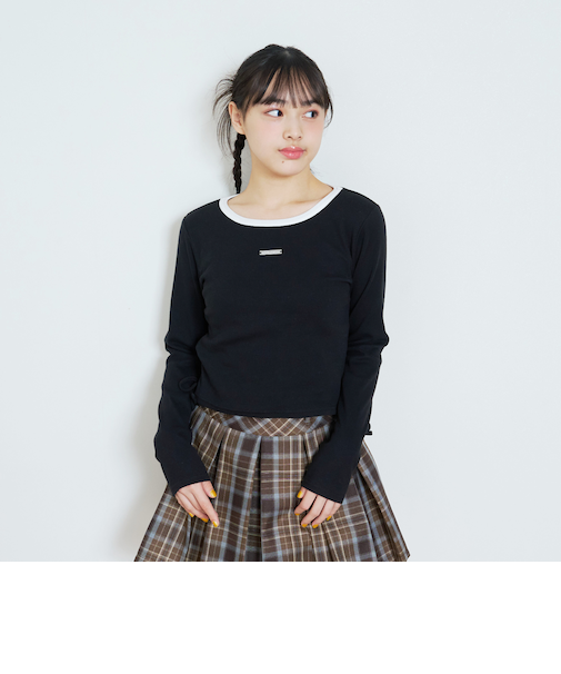 ドロストクロップドテレコ長袖T