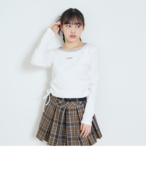 ドロストクロップドテレコ長袖T