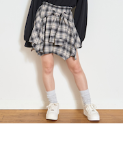 【LTXC】腰巻き風チェックキュロット