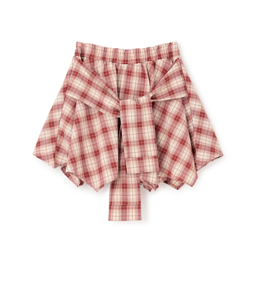 【LTXC】腰巻き風チェックキュロット