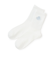 フラワー刺しゅうクルーソックス