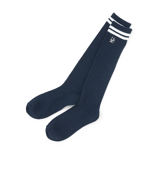 ラインリブハイソックス