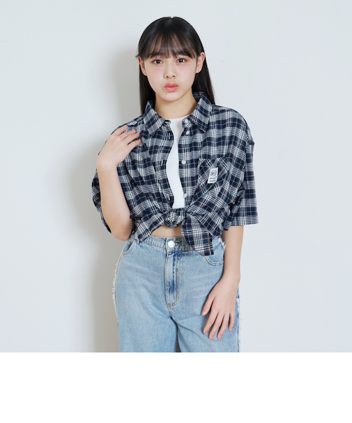 【7days】チェックビック半袖シャツ