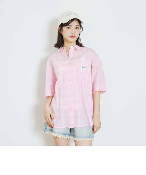 【7days】チェックビック半袖シャツ