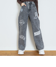 【LTXC】ワッペンデザインデニムパンツ