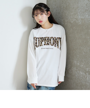 【LTXC/綿100%】カレッジ柄ロゴ長袖T