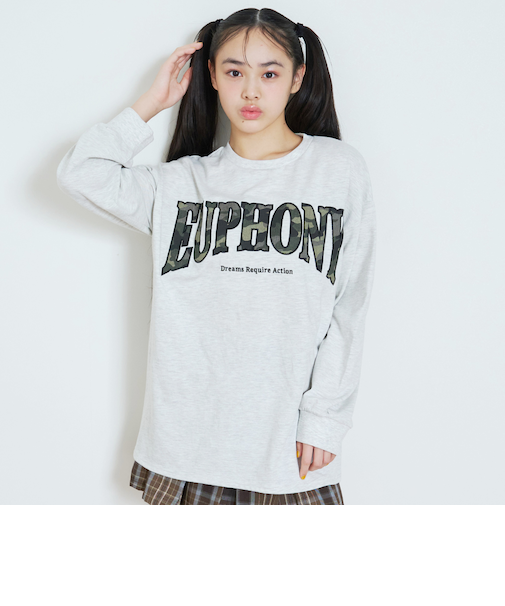 【LTXC/綿100%】カレッジ柄ロゴ長袖T