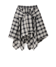 【LTXC】腰巻き風チェックミディスカート