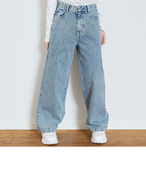 オシャ映えストーンデニムパンツ