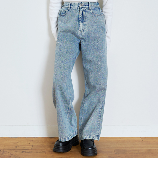 オシャ映えストーンデニムパンツ