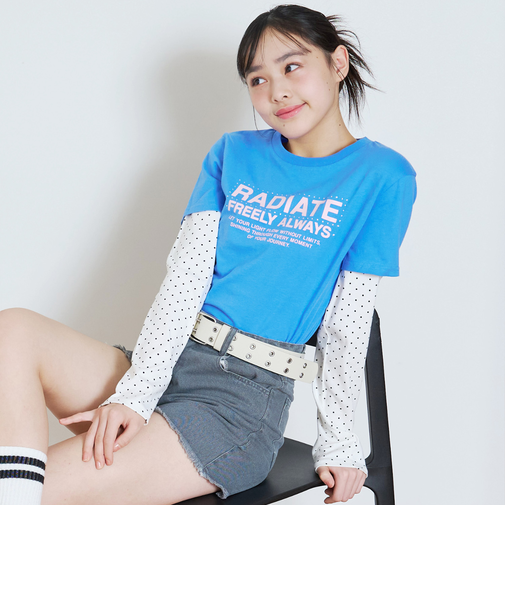 【7days】レイヤード風長袖Tシャツ