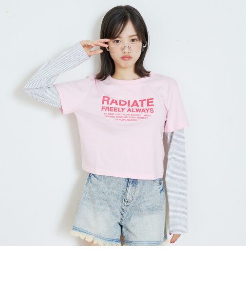 【7days】レイヤード風長袖Tシャツ