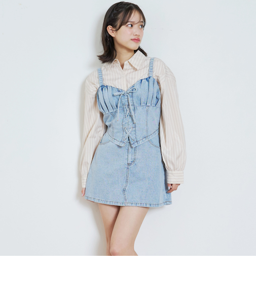 デニムスカートセットアップ