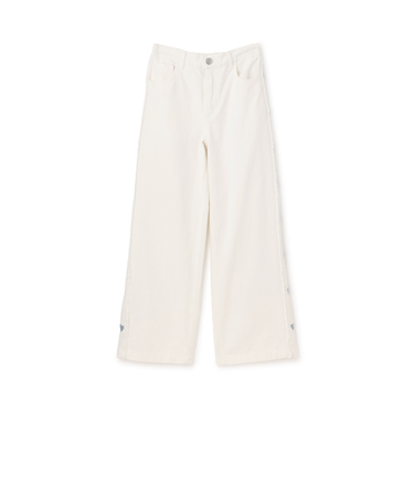 【7days】脇ハート刺しゅうワイドパンツ