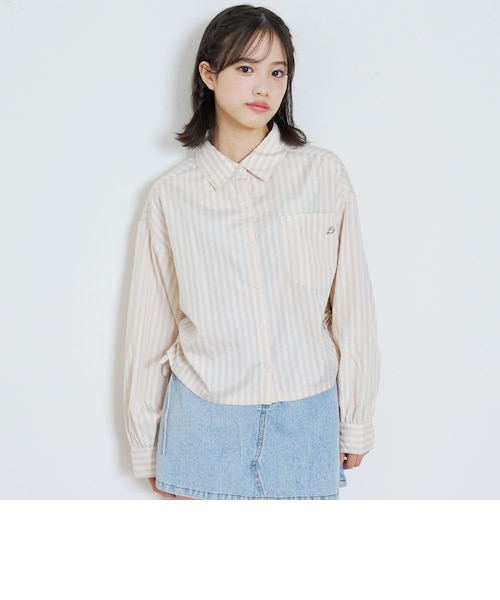 短丈ドロストストライプシャツ｜ラブトキシックの通販｜&mall（アンド