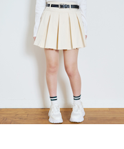 【イージーケア】ベルトつきプリーツスカート