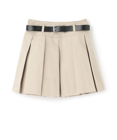 【イージーケア】ベルトつきプリーツスカート