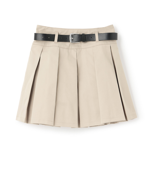 【イージーケア】ベルトつきプリーツスカート