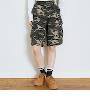 【LTXC】カモフラ柄ハーフカーゴパンツ