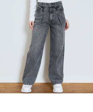 【LTXC】【セット可】タックワイドデニムパンツ