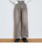 【LTXC】【セット可】タックワイドデニムパンツ