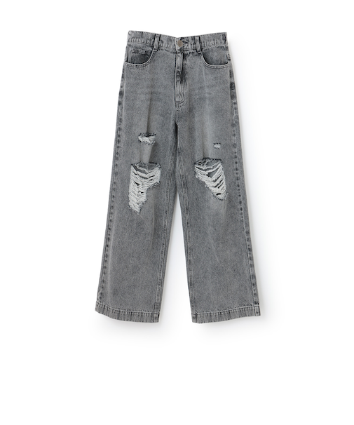 【LTXC】【セット可】ダメージデニムワイドパンツ