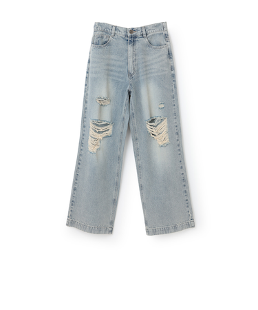 【LTXC】【セット可】ダメージデニムワイドパンツ