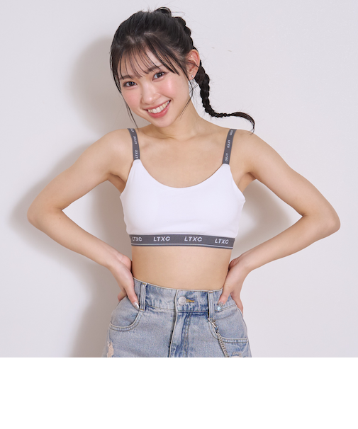 【LTXC】ロゴ紐2wayハーフトップ