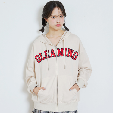 ロゴアップリケルーズジップパーカ