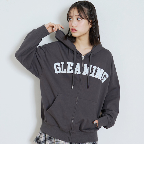 ロゴアップリケルーズジップパーカ