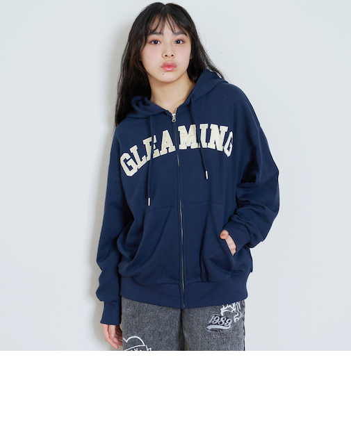 ロゴアップリケルーズジップパーカ