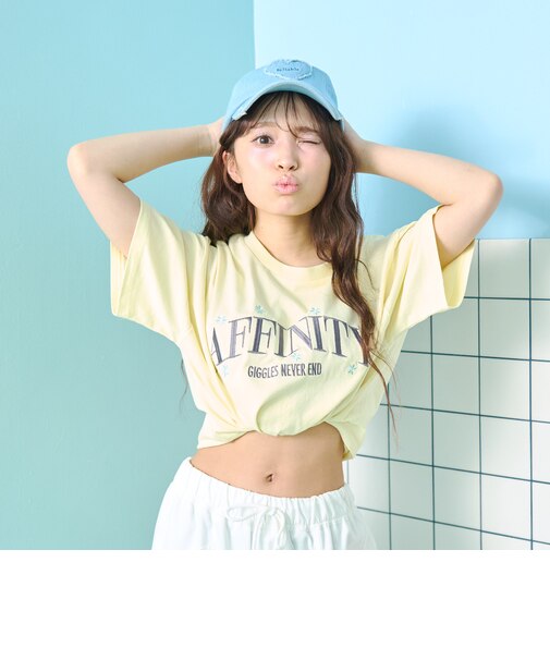 【綿100%】カレッジフラワー半袖T