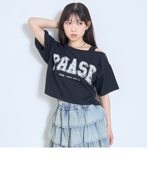 【LTXC/綿100％】ワンショルロゴ半T