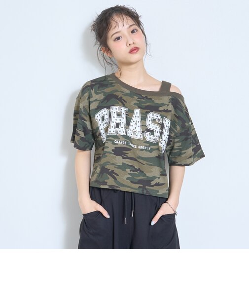 【LTXC/綿100％】ワンショルロゴ半T