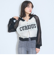 【LTXC/洗える】メッシュニットジップパーカー