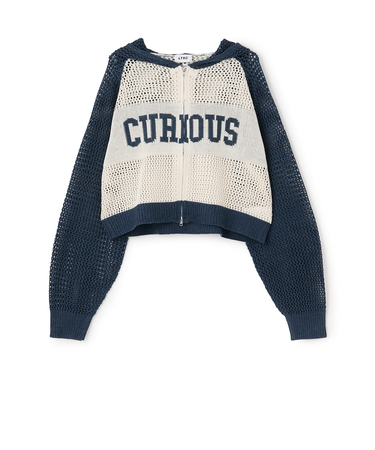 【LTXC/洗える】メッシュニットジップパーカー