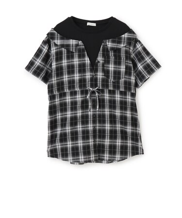 シャツドッキングプルチュニックワンピ