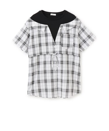 シャツドッキングプルチュニックワンピ