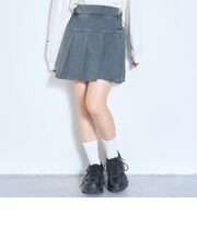 デニムライクカットプリーツスカート