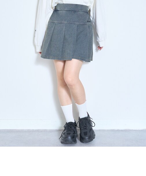 デニムライクカットプリーツスカート