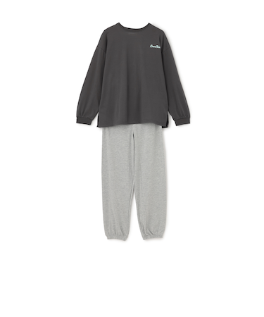 サガラ刺しゅうプリント長袖セットアップ