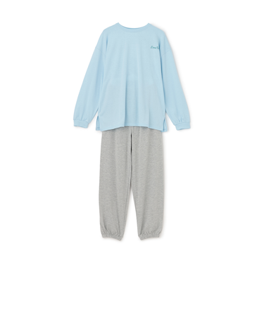 サガラ刺しゅうプリント長袖セットアップ